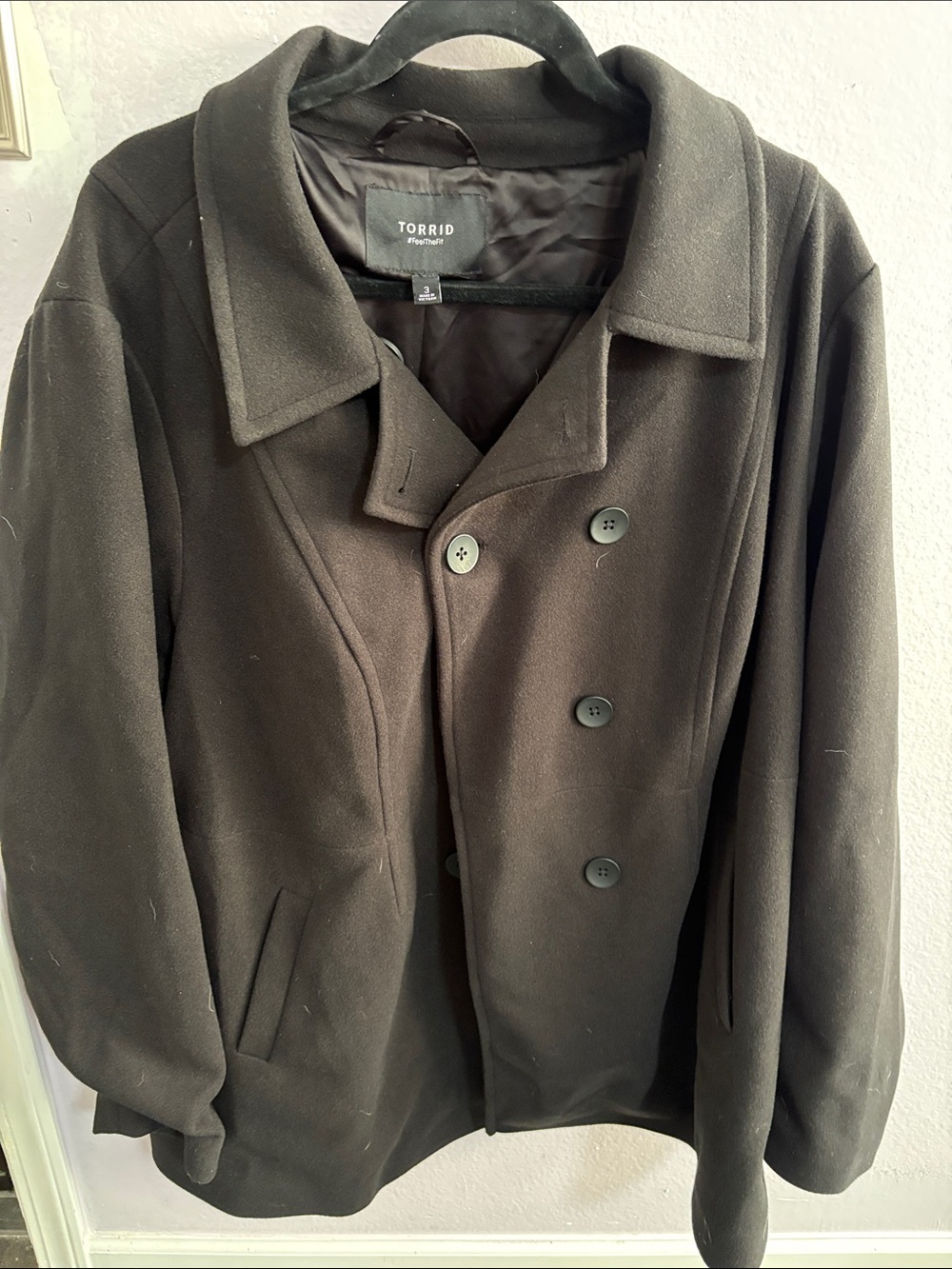 torrid Black Double-Breasted Pea Coat